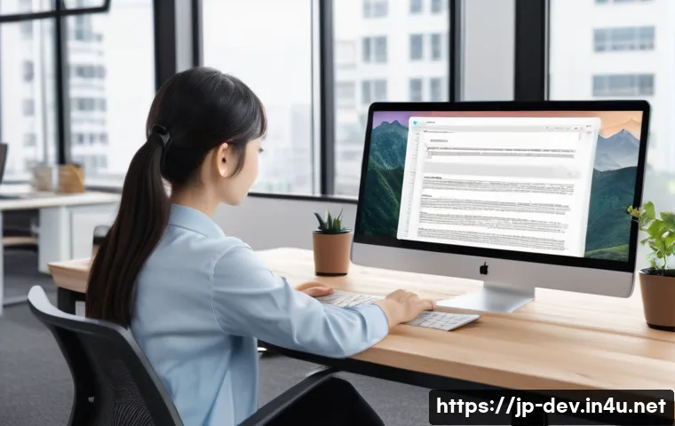 API 문서 작성 베스트 프랙티스 - A modern, clean office workspace featuring a Japanese developer using a sleek laptop displaying an A...